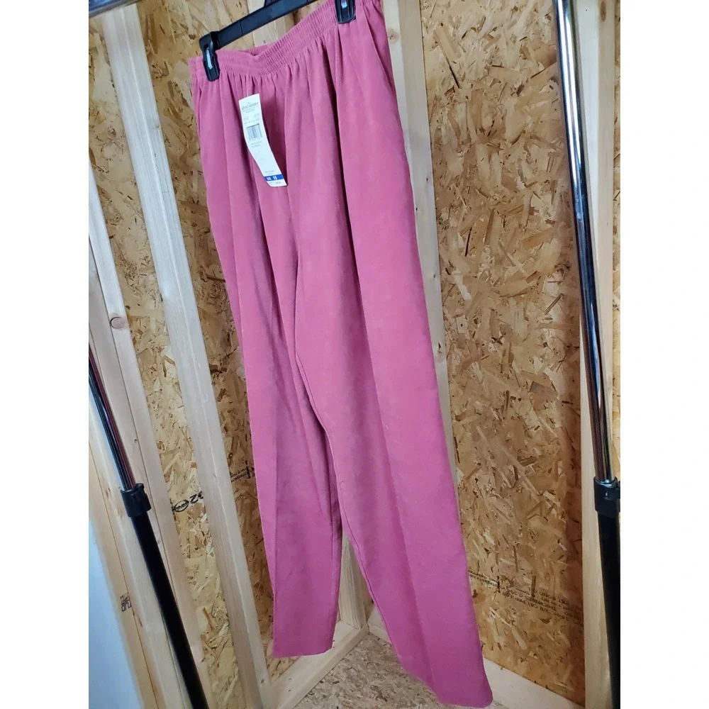 Women's Alfred Dunner Slacks with Pockets & Elastic Waist Size 16 New Peach Colo